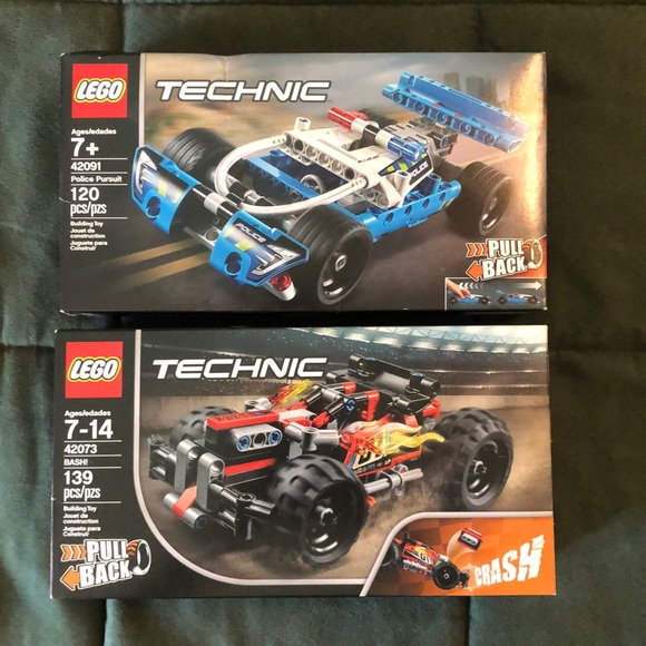 lego technic pull back crash